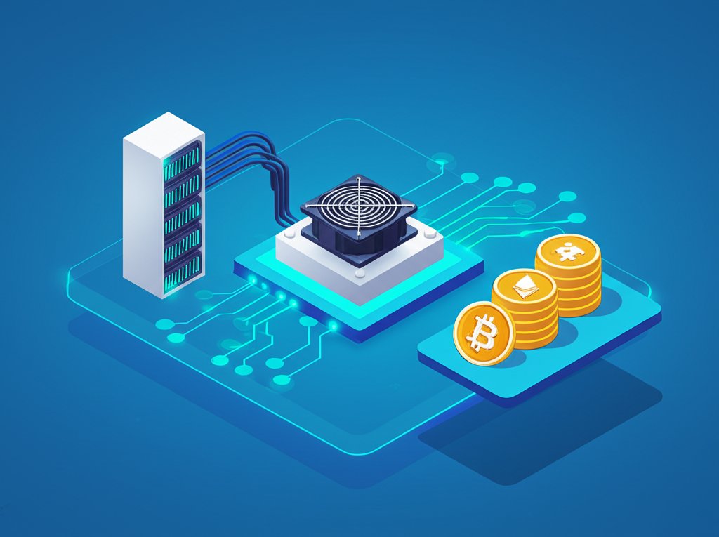 ASIC miner hardware for efficient cryptocurrency mining.