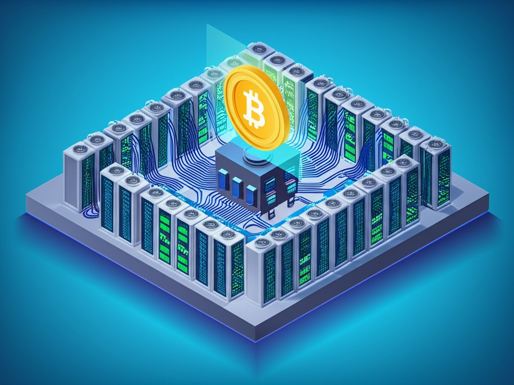 Massive Bitcoin farm highlighting substantial investment and intricate operational expertise.