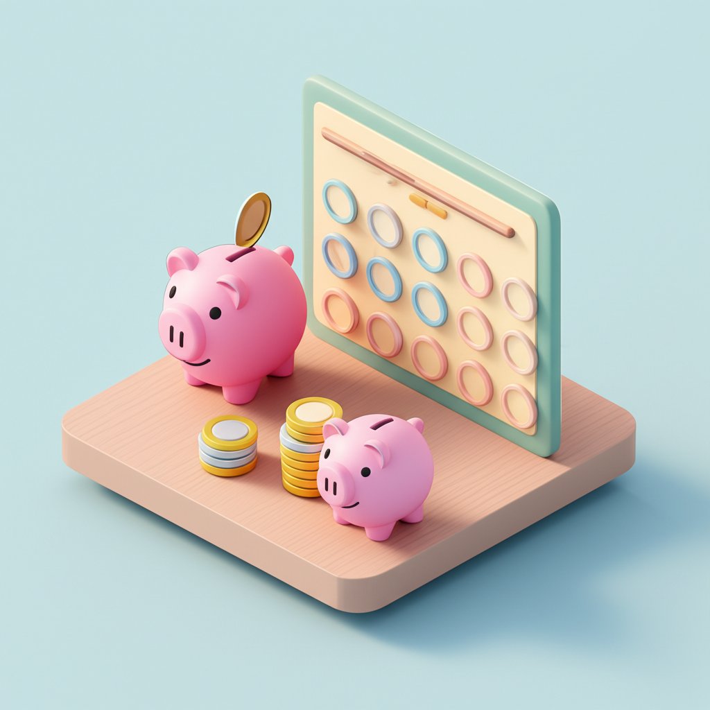 Educational coin chart for kids learning money value and coin recognition.