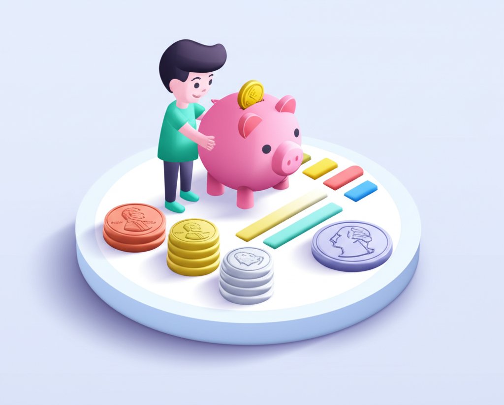 Kids' coin chart teaches money recognition and value.