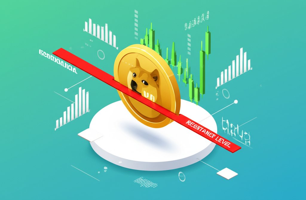 Dogecoin price analysis chart showing key resistance levels.