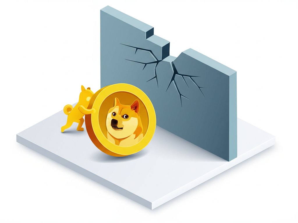 Dogecoin price chart showing strong resistance levels challenging bullish investors.