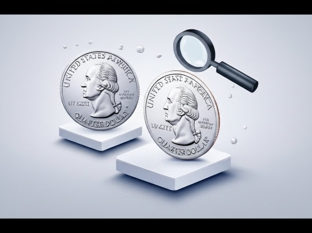 Gleaming pre-1965 silver quarters, known for their unique metallic value and distinct composition.