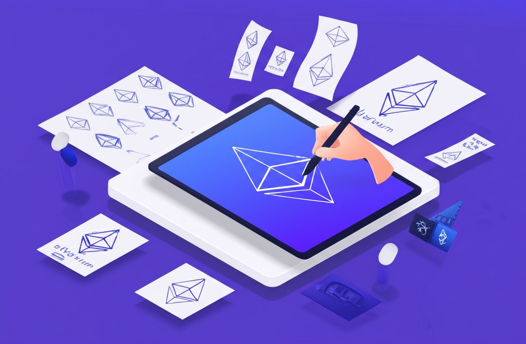 Ethereum coin logo's improvised beginning and fascinating design story.