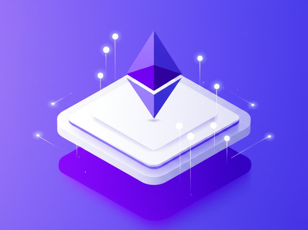Ethereum (ETH) logo, purple diamond shape.