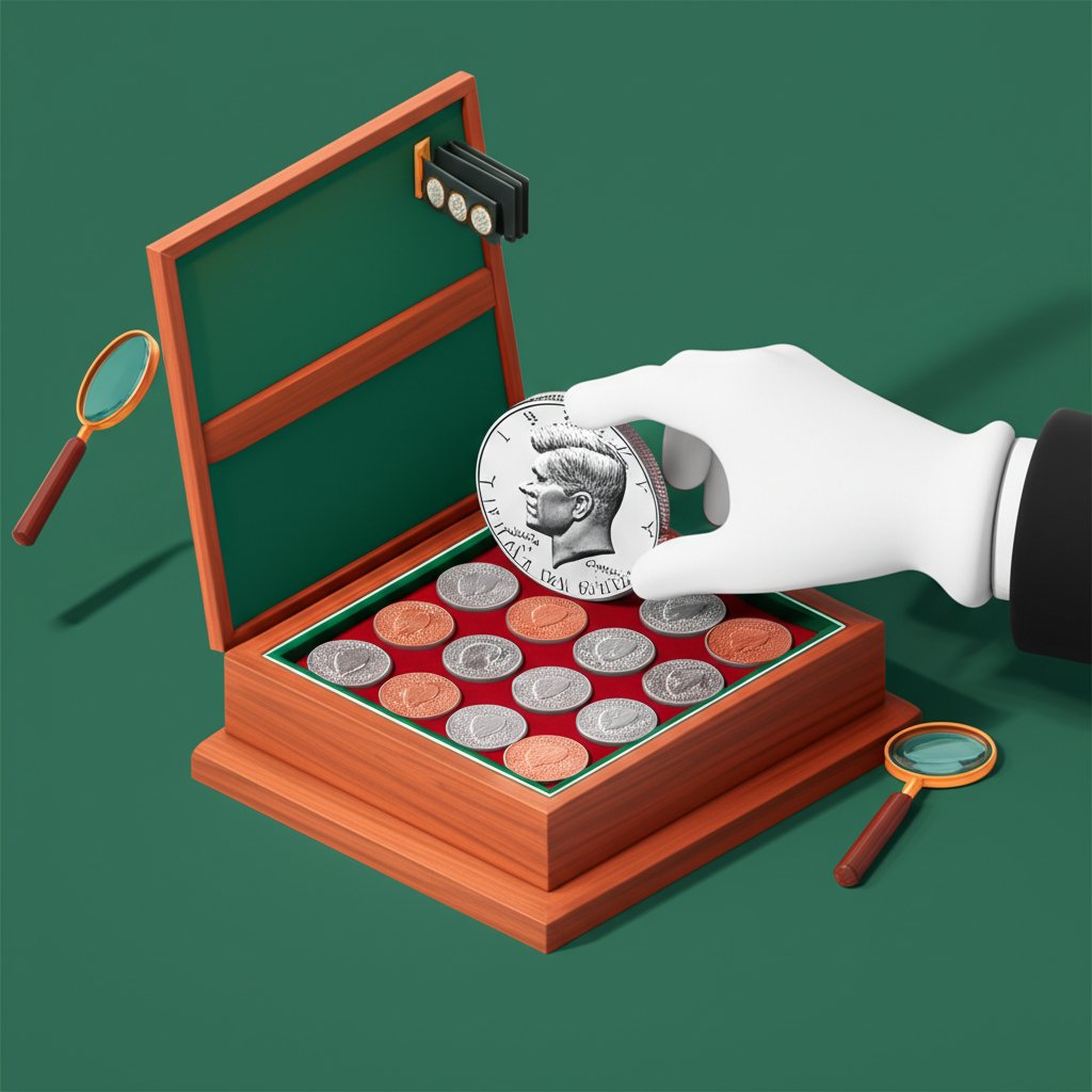 Half dollar coin values guide by series, mint mark, and condition.