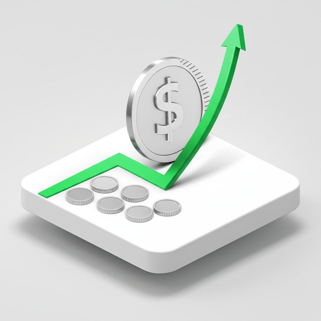 Silver dollar price chart showing current and historical market value.