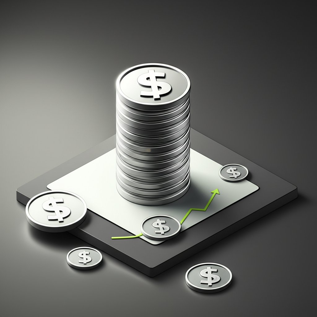 Silver dollar coins: graphic showing how much silver content varies by type.