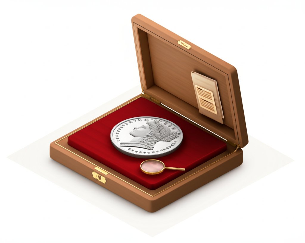 Rare Liberty Silver Dollar coins, numismatic collectibles with high values.