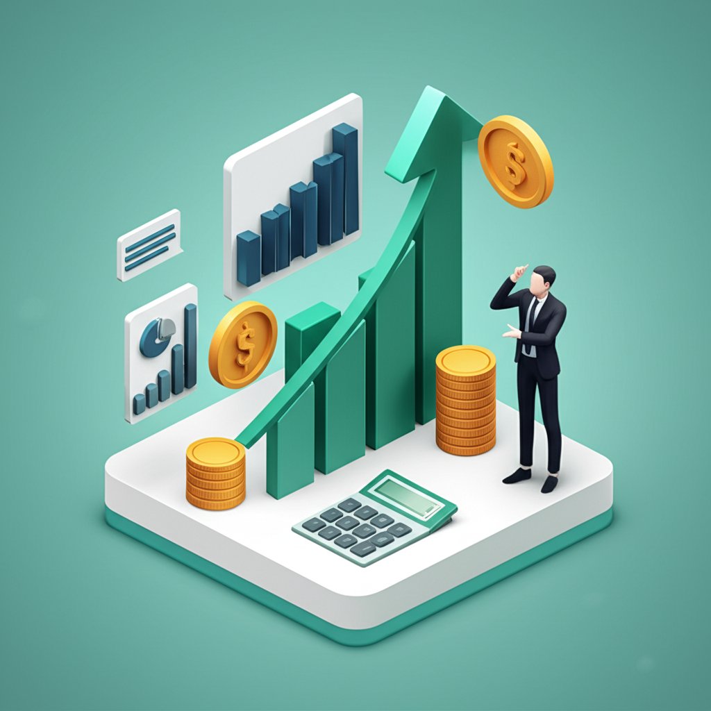 Financial money chart showing investment growth and stock market trends.