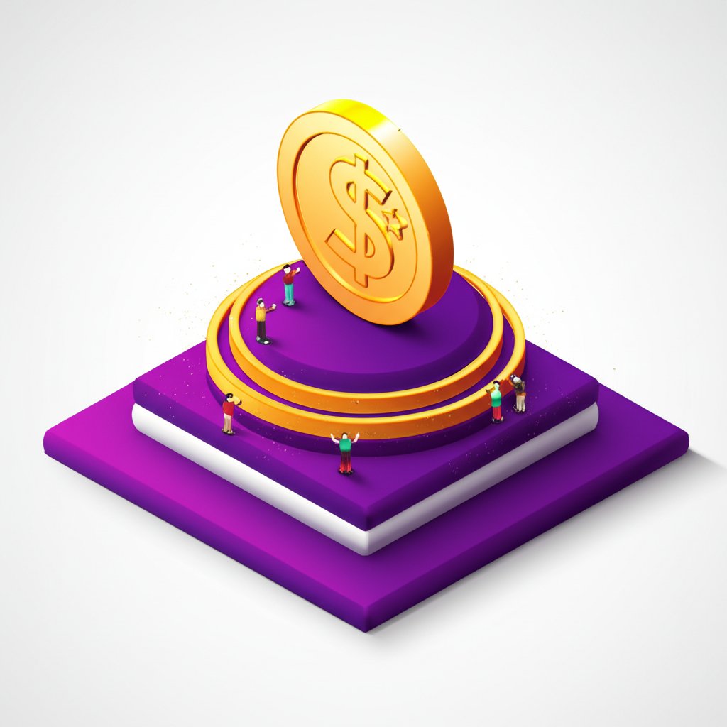 Close-up of golden dollar coins, highlighting their unique value and collectibility.