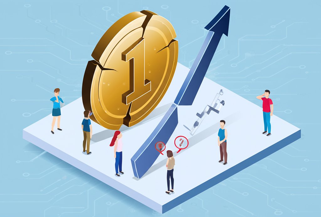 OneCoin price chart showing slight gain amid market skepticism.