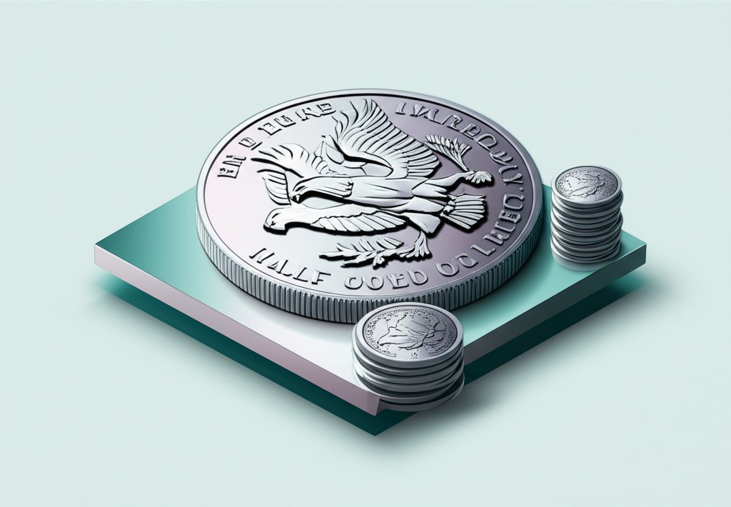 Various U.S. silver half dollar coins on display, highlighting their collector's value.