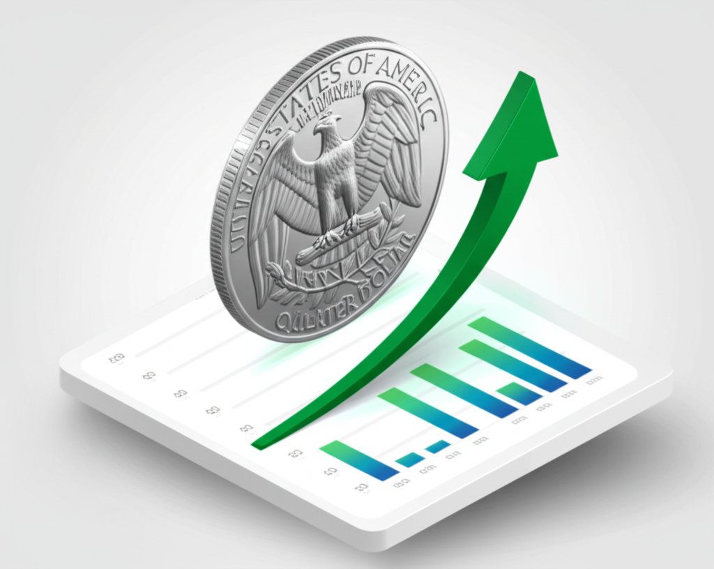 Silver Quarter price chart and value guide for coin collectors.