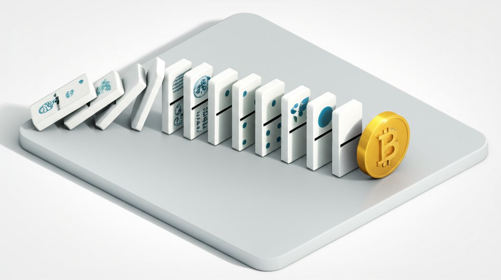 Global politics' domino effect on cryptocurrency market volatility.