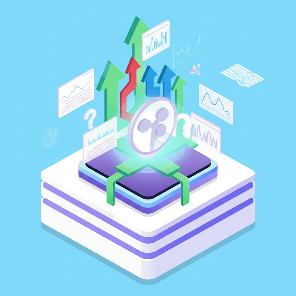 XRP price prediction chart with mixed signals, indicating uncertain future.